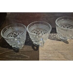Vintage Anchor Hocking WEXFORD  Clear Glass Cups 3